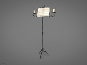 Music stand Game ready 3Dモデル