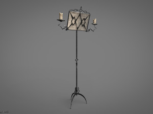 Music stand Game ready 3Dモデル