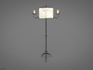 Music stand Game ready 3Dモデル