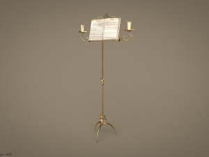 Music stand Game ready 3Dモデル