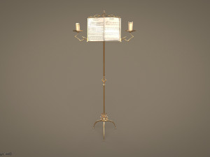 Music stand Game ready 3Dモデル