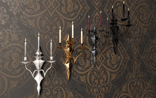 Chandelier Game ready 3D Model .c4d .max .obj .3ds .fbx .stl .blend 