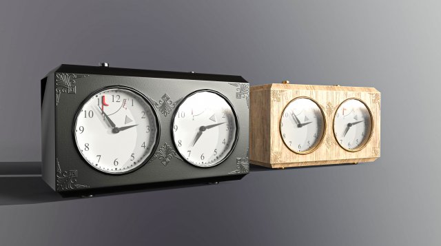 Chess clock Game ready 3D Model .c4d .max .obj .3ds .fbx .stl .blend 