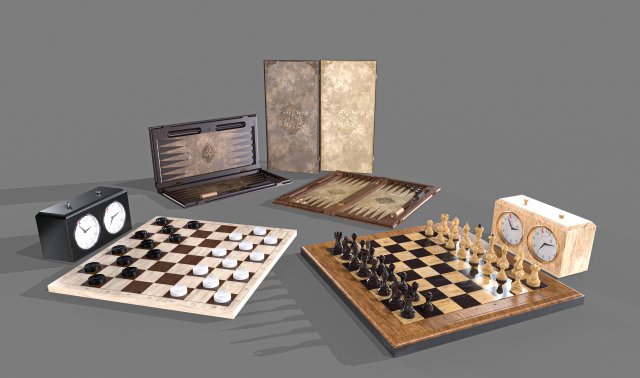 Boardgames Game ready 3D Model .c4d .max .obj .3ds .fbx .stl .blend 