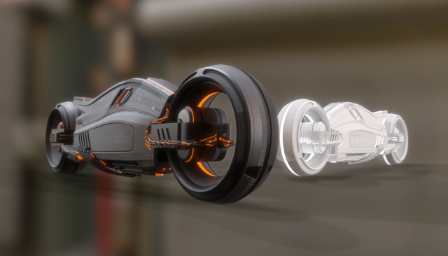 Sci-fi motorbike High poly 3D-Modell .c4d .max .obj .3ds .fbx .stl .blend 