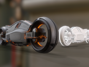Sci-fi motorbike High poly 3D Model