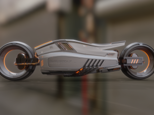 Sci-fi motorbike High poly 3D-Modell