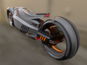 Sci-fi motorbike High poly 3D-Modell