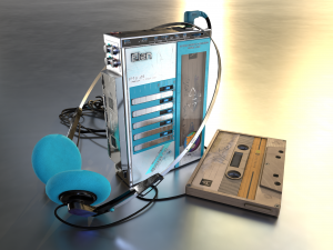1986 FM-AM Cassette Recorder Game ready 3D Model