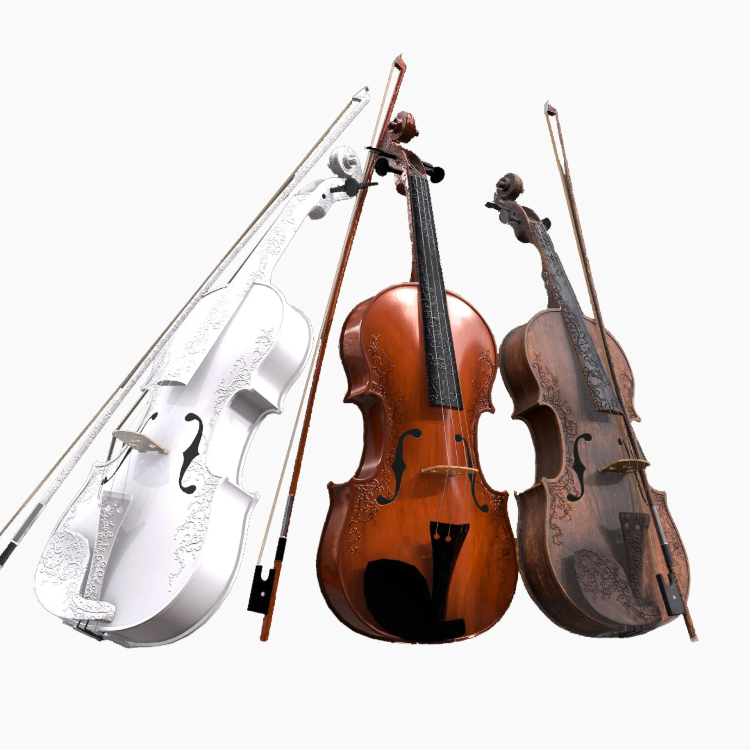 Violin 3D Model .c4d .max .obj .3ds .fbx .stl .blend 