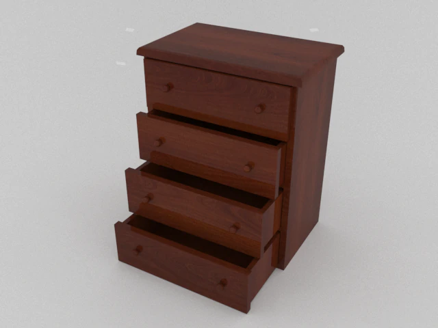 Dresser 3D Model .c4d .max .obj .3ds .fbx .stl .blend 