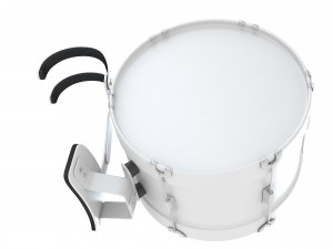 Marching bass drum with carrier pure white 3D Модель