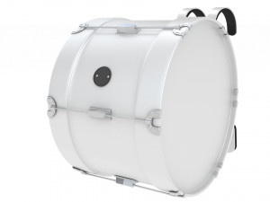 Marching bass drum with carrier pure white 3D Модель