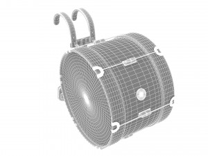 Marching bass drum with carrier pure white 3D Модель