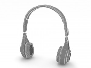 Black headphone Model 3D