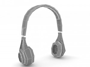 Black headphone Model 3D