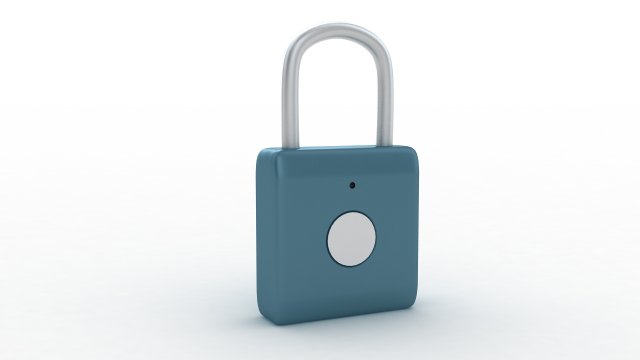 Fingerprint padlock Modelo 3D .c4d .max .obj .3ds .fbx .stl .blend 