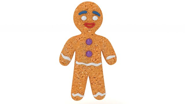 Ginger bread man 3D Model .c4d .max .obj .3ds .fbx .stl .blend 