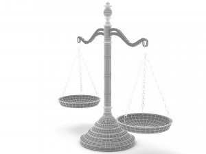 Legal Gavel Scales And Law Book 3D 模型