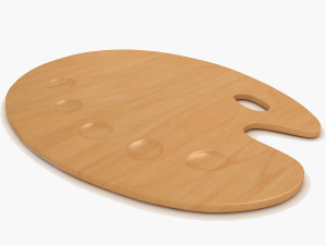 Artist Wooden Pallette 3D Модель