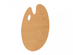 Artist Wooden Pallette 3D Modell