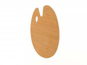 Artist Wooden Pallette 3D Modell