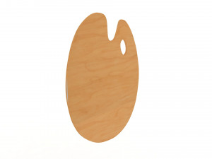Artist Wooden Pallette 3D Modell