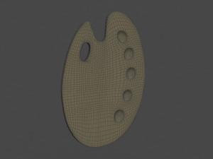 Artist Wooden Pallette 3D Modell