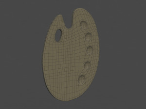 Artist Wooden Pallette 3D Modell