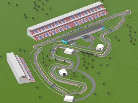 F1 Race Track Model 3D