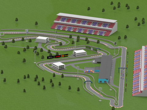 F1 Race Track Model 3D