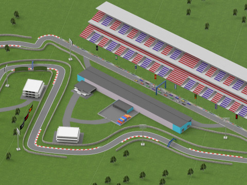 F1 Race Track Model 3D