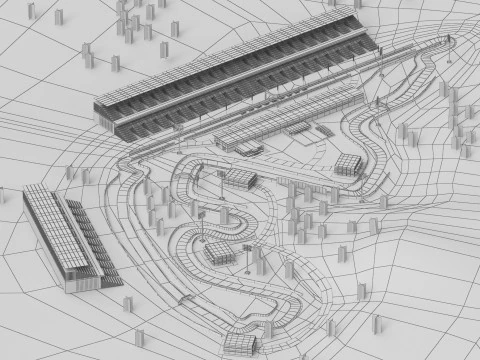 F1 Race Track 3D Model