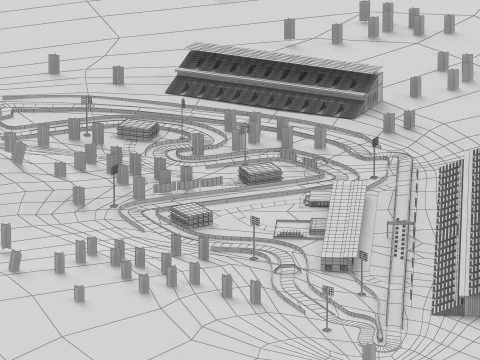 F1 Race Track 3D Model