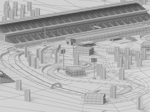 F1 Race Track 3D Model