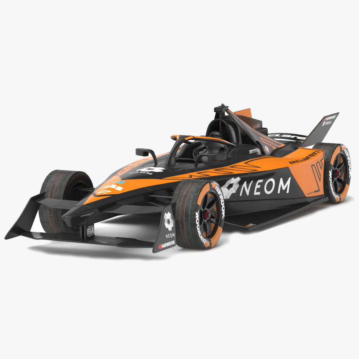 NEOM McLaren Formula E 2024 PBR 3D Model .c4d .max .obj .3ds .fbx .stl .blend