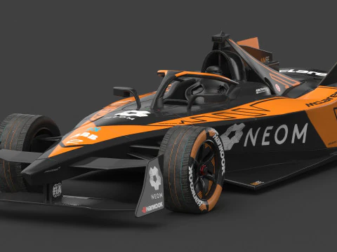 NEOM McLaren Formula E 2024 PBR 3D Model