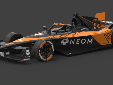 NEOM McLaren Formula E 2024 PBR 3D Model