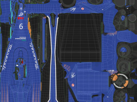 Maserati MSG Racing Formula E 2024 PBR 3D Model