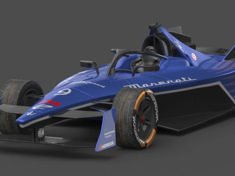 Maserati MSG Racing Formula E 2024 PBR 3D Model