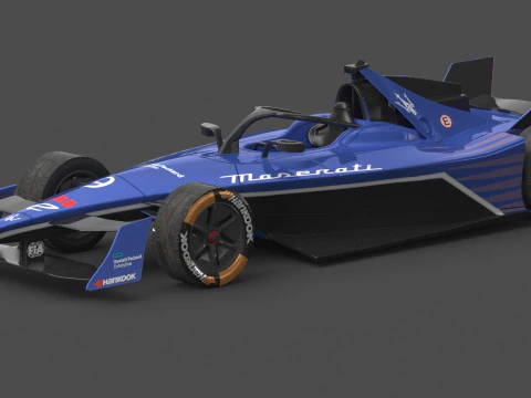 Maserati MSG Racing Formula E 2024 PBR 3D Model