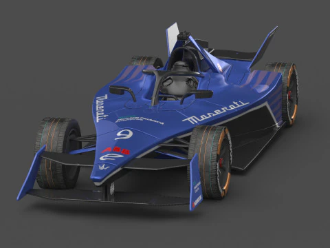 Maserati MSG Racing Formula E 2024 PBR 3D Model