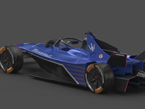 Maserati MSG Racing Formula E 2024 PBR 3D Model