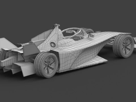 Maserati MSG Racing Formula E 2024 PBR 3D Model