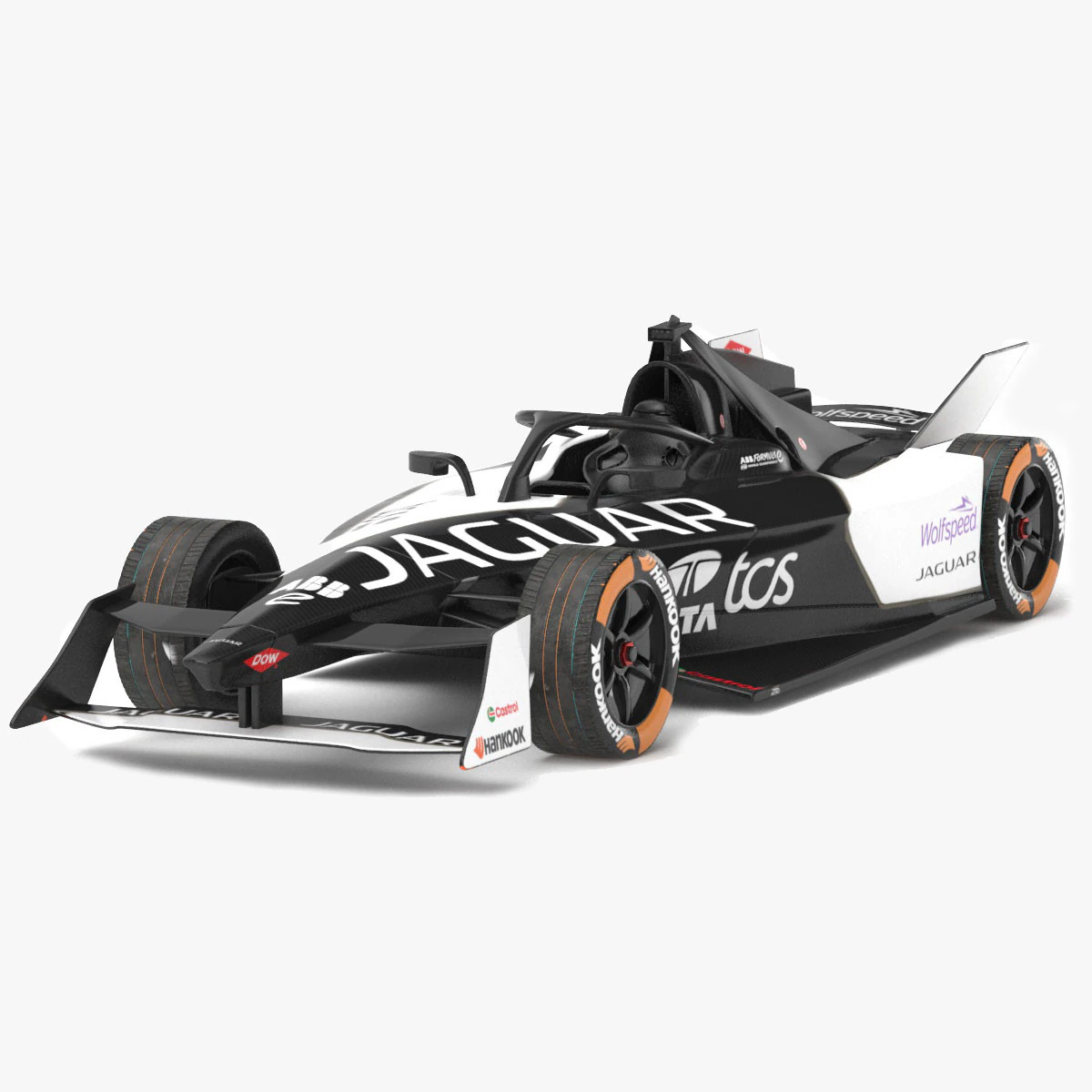 Jaguar Racing Formula E 2024 PBR 3D Model .c4d .max .obj .3ds .fbx .stl .blend