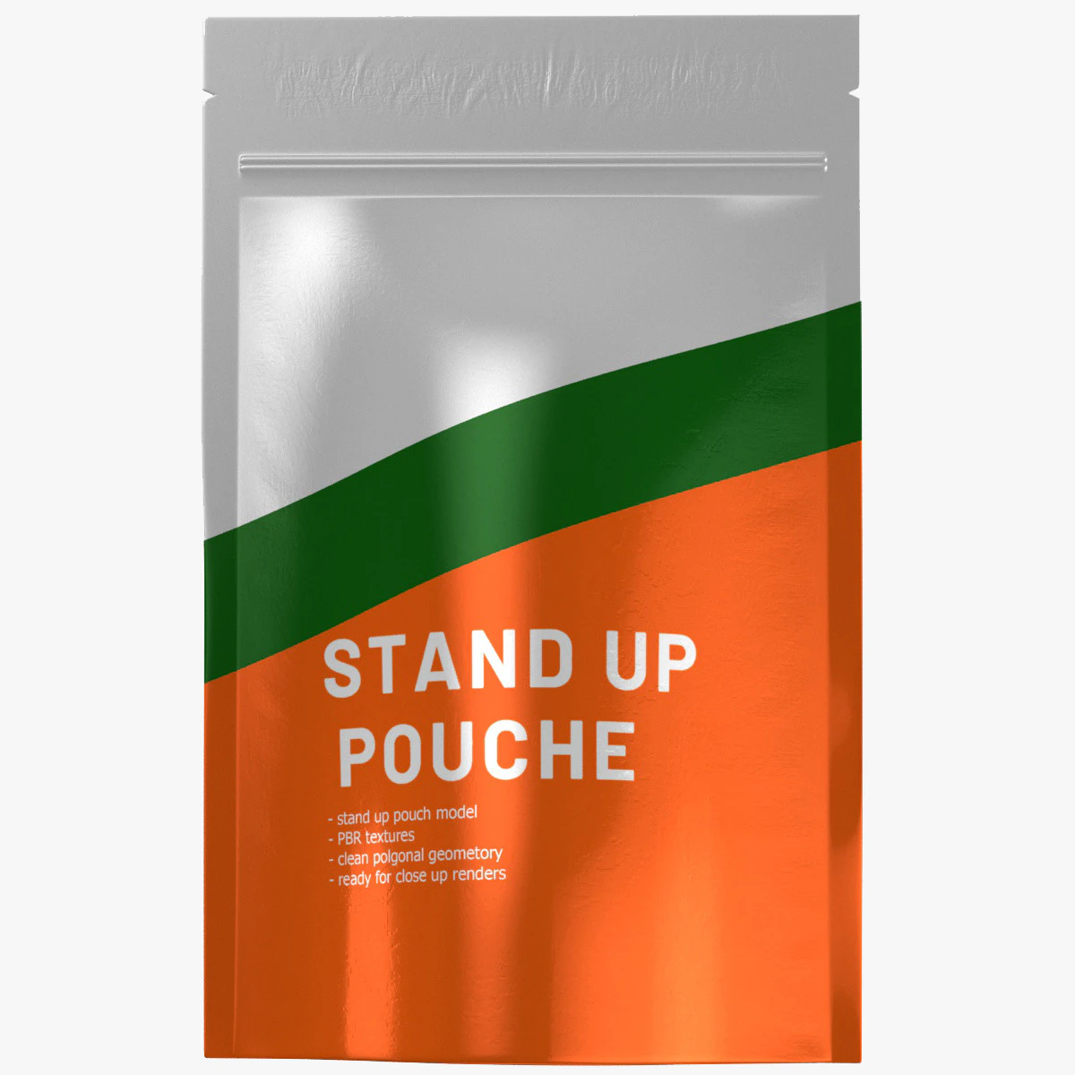 Stand up pouch v3 PBR 3D Model .c4d .max .obj .3ds .fbx .stl .blend