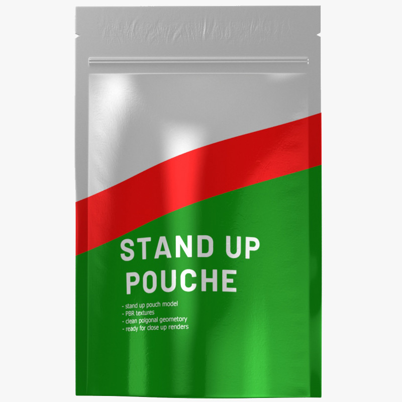 Stand up pouch v4 PBR 3D 모델 .c4d .max .obj .3ds .fbx .stl .blend 