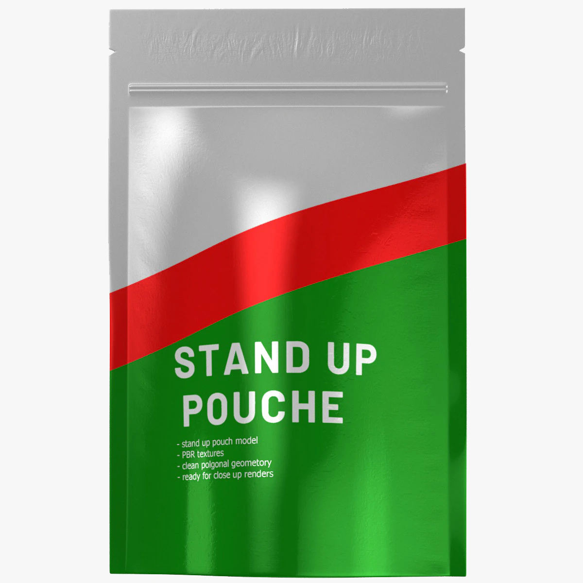 Stand up pouch v4 PBR 3D Model .c4d .max .obj .3ds .fbx .stl .blend