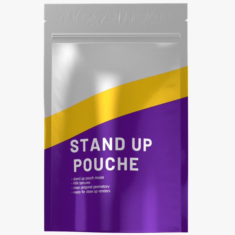 Stand up pouch v6 PBR Model 3D .c4d .max .obj .3ds .fbx .stl .blend 