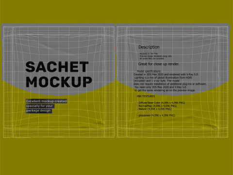 Sachet pouch v5 PBR 3D Model